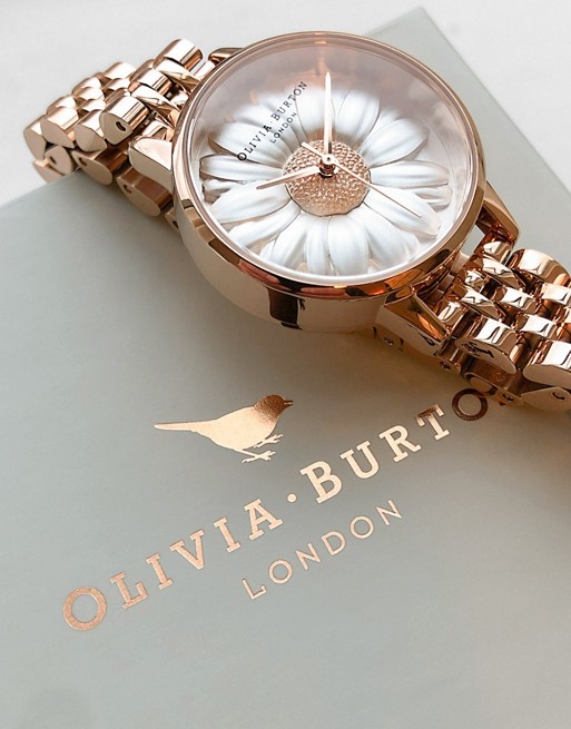 Olivia Burton bracelet watc with daisy face in rose gold