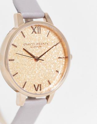 Olivia Burton classic watch in grey lilac and rose gold