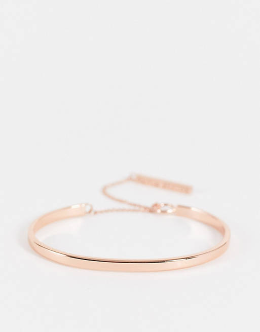 Olivia burton Engravable Drop Bar Bracelet in rose gold