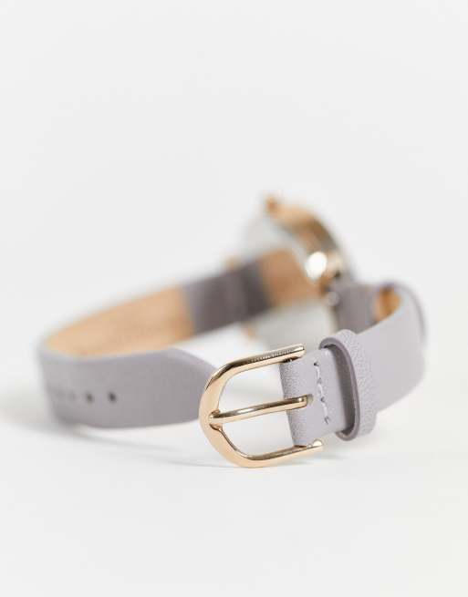 Olivia Burton – Grå, syrénlila och roseguldsfärgad klocka med läderarmband, 3 av 4