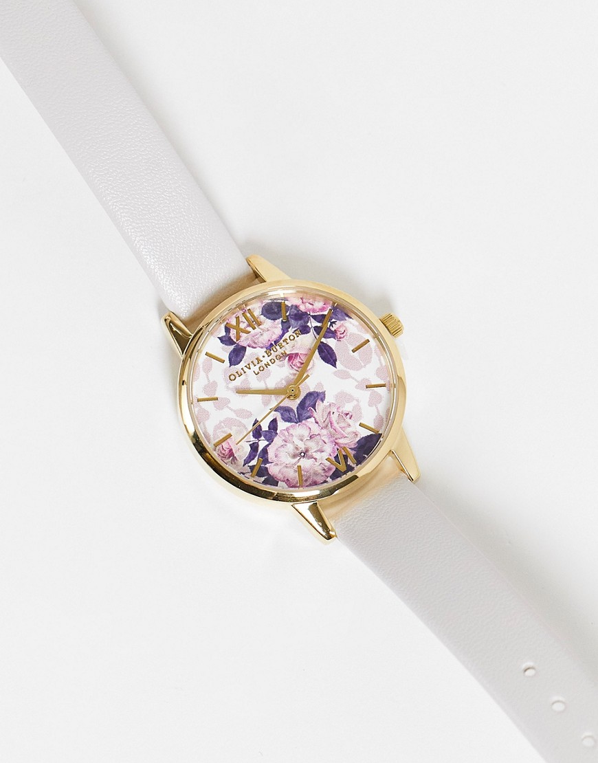 Olivia Burton - Horloge met gebloemde wijzerplaat en lila bandje-Paars