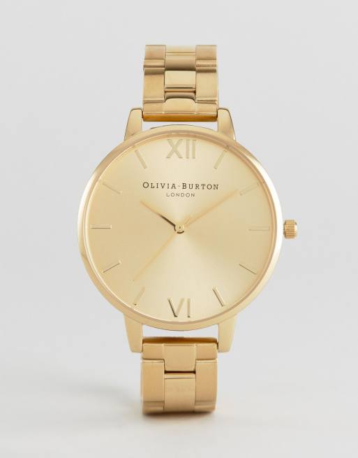 Olivia Burton - Horloge met grote wijzerplaat en gouden armband OB13BL08BS
