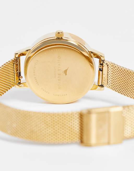 Olivia Burton - Horloge met wijzerplaat met bij in goud, 3 van 4