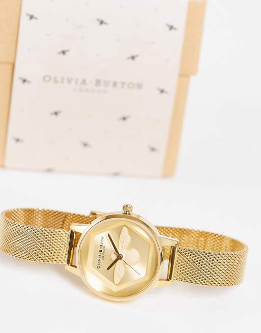 Olivia Burton - Horloge met wijzerplaat met bij in goud, 4 van 4