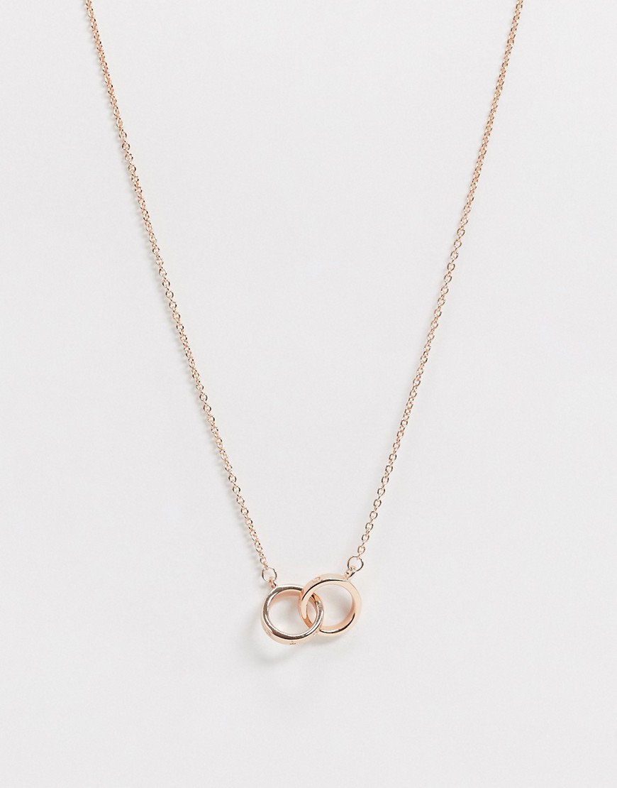 Olivia Burton interlink chain necklace in rose gold