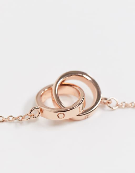 Interlink rose 2025 gold necklace