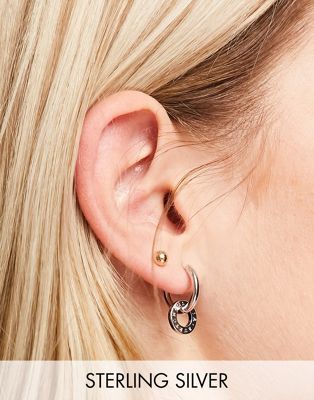 Olivia Burton interlink huggie hoops earrings in sterling silver gold plate