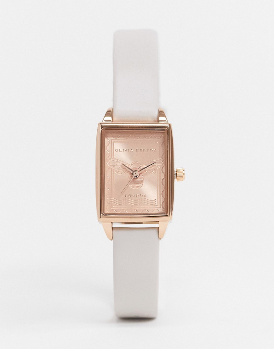 Olivia Burton - London Edition - Leren horloge in roze en roségoudkleur