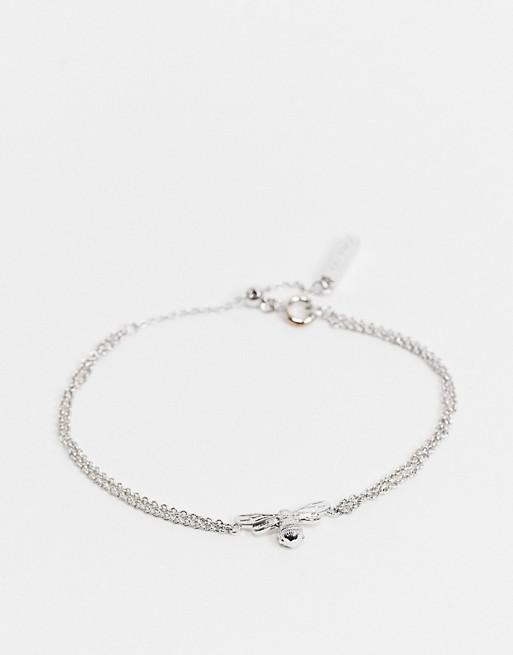 Olivia Burton Lucky Bee chain bracelet in silver plate