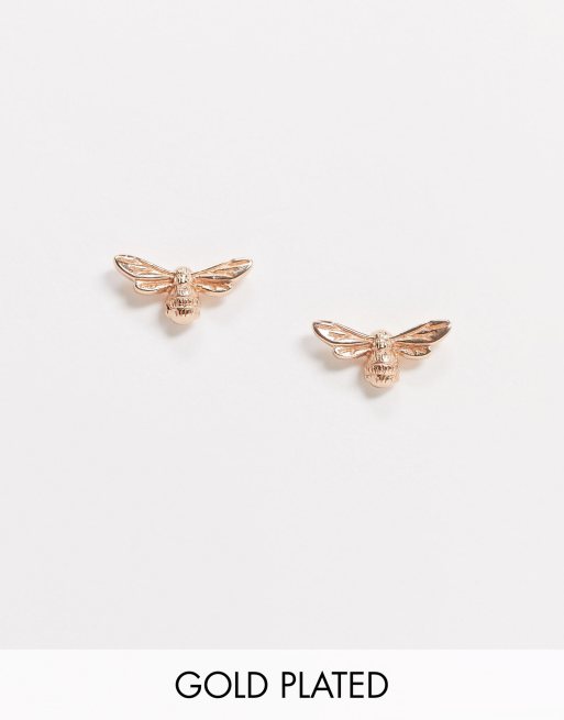 Olivia burton rose store gold bee earrings