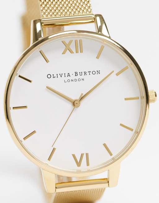 Olivia burton shop gold mesh watch