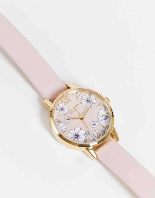 Olivia Burton Montre cadran fleuri Rose et dor