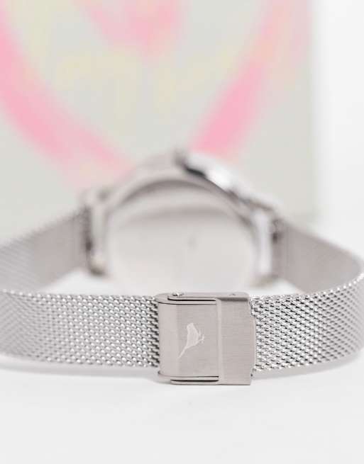 Olivia Burton - Montre avec bracelet en maille et cadran orné d'un cœur - Argenté, 4 de 4
