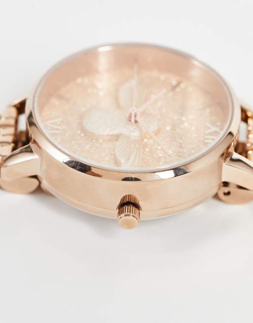 Olivia Burton - Montre-bracelet à cadran pailleté - Or rose et lilas , 4 de 4