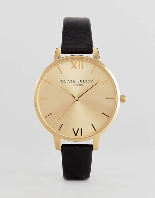 Olivia Burton – OB13BD06 – Schwarze Armbanduhr mit großem Zifferblatt