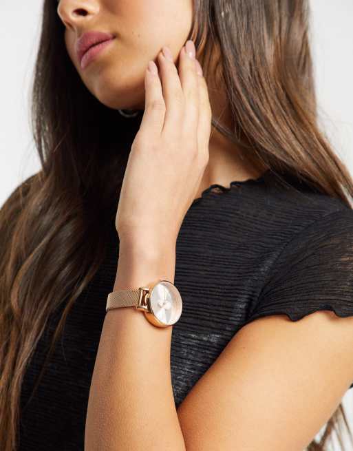 3d bee rose gold mesh watch sale