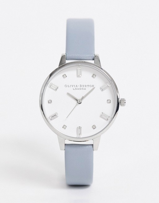 Olivia Burton OB16BJ01 Bejewelled leather watch in blue