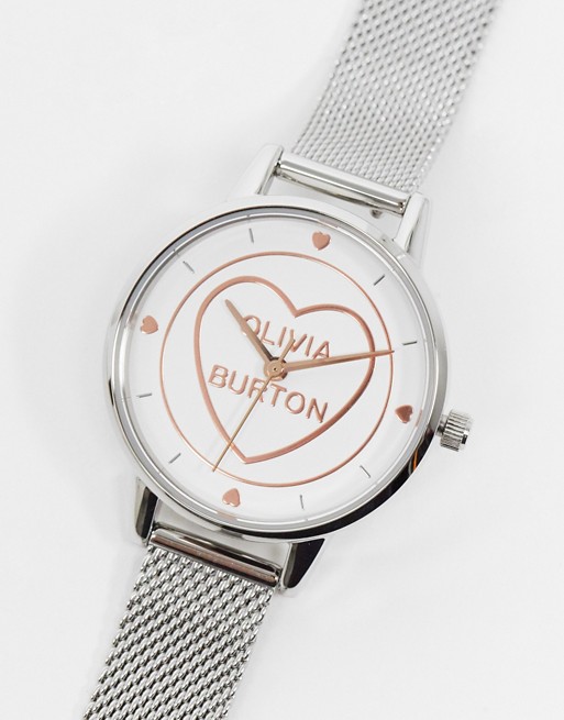 Olivia Burton OB16CD02 Sweet shop mesh watch in silver
