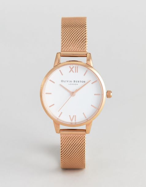 Olivia Burton – OB16MDW01 Hackney – Uhr Netzband in Roségold