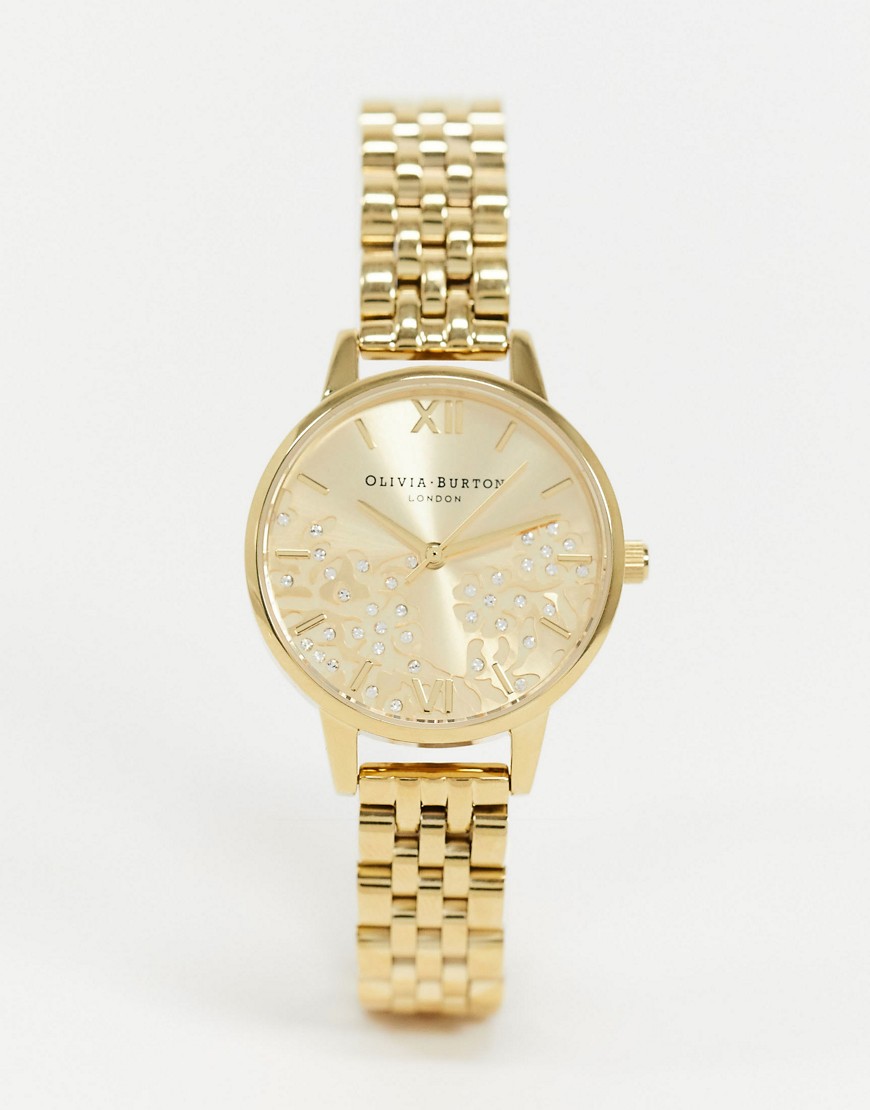 Olivia Burton OB16MV105 bejeweled bracelet watch in gold