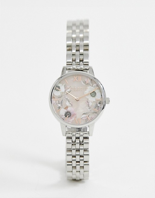 Olivia Burton OB16SP07 Semi Precious midi rose quartz bracelet watch