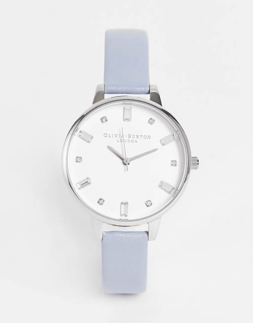 Olivia Burton - Orologio blu e argento con quadrante con gemme, 4 di 4