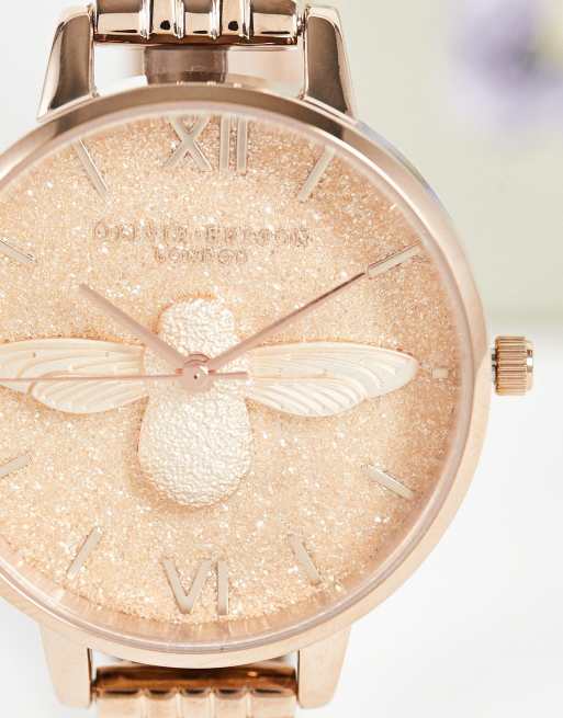 Olivia Burton - Orologio con quadrante brillantinato oro rosa con cinturino lilla , 2 di 4