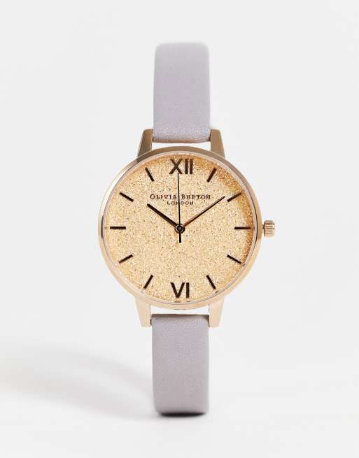Olivia Burton - Orologio in pelle grigio lilla e color oro rosa