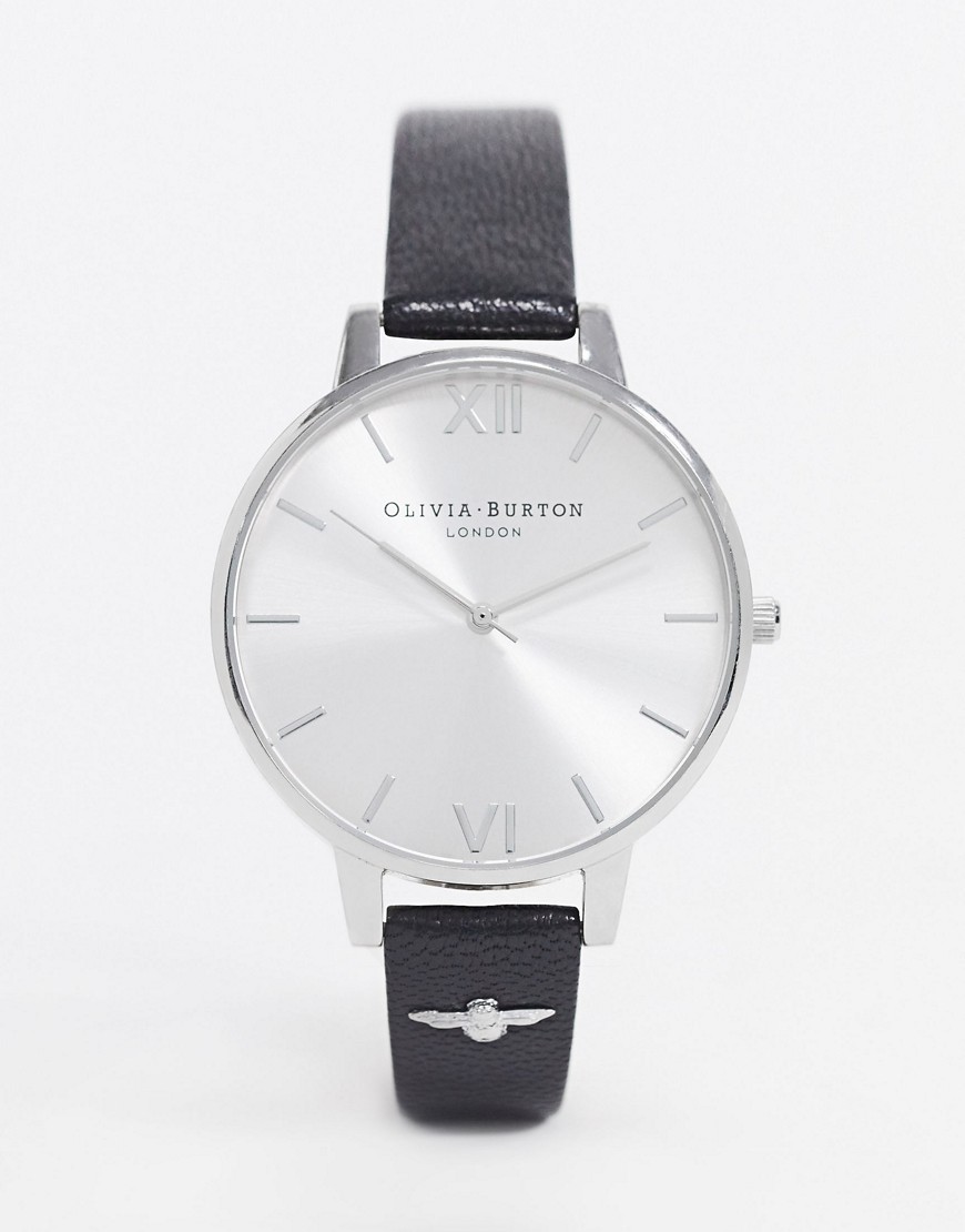 Olivia Burton oversized dial watch-Black