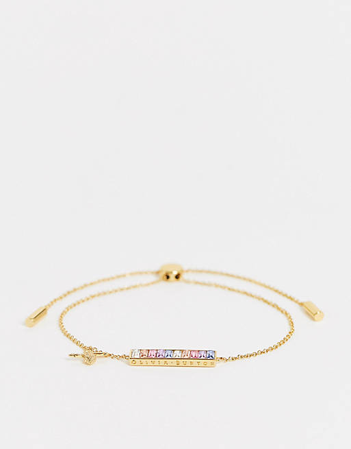Olivia burton Rainbow Baguette Bracelet and Bee Charm in gold