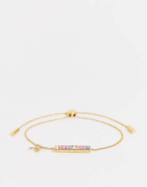 Olivia Burton - Rainbow - Bracciale color oro con ciondoli baguette e a forma di ape