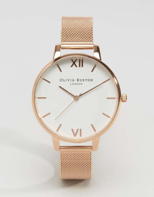 Olivia burton watch 2025 rose gold mesh