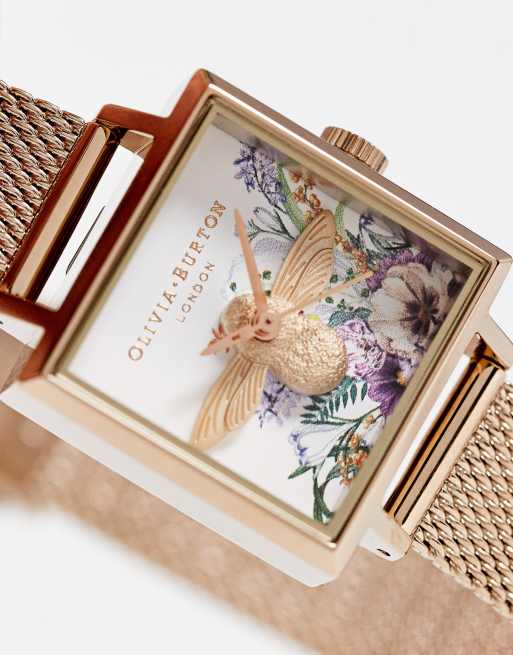 Olivia Burton – Roséguldsfärgad klocka med fyrkantigt ur, 2 av 4