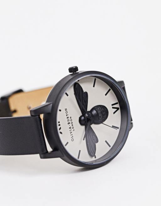 Olivia Burton Shoreditch leather watch with bee dial ASOS