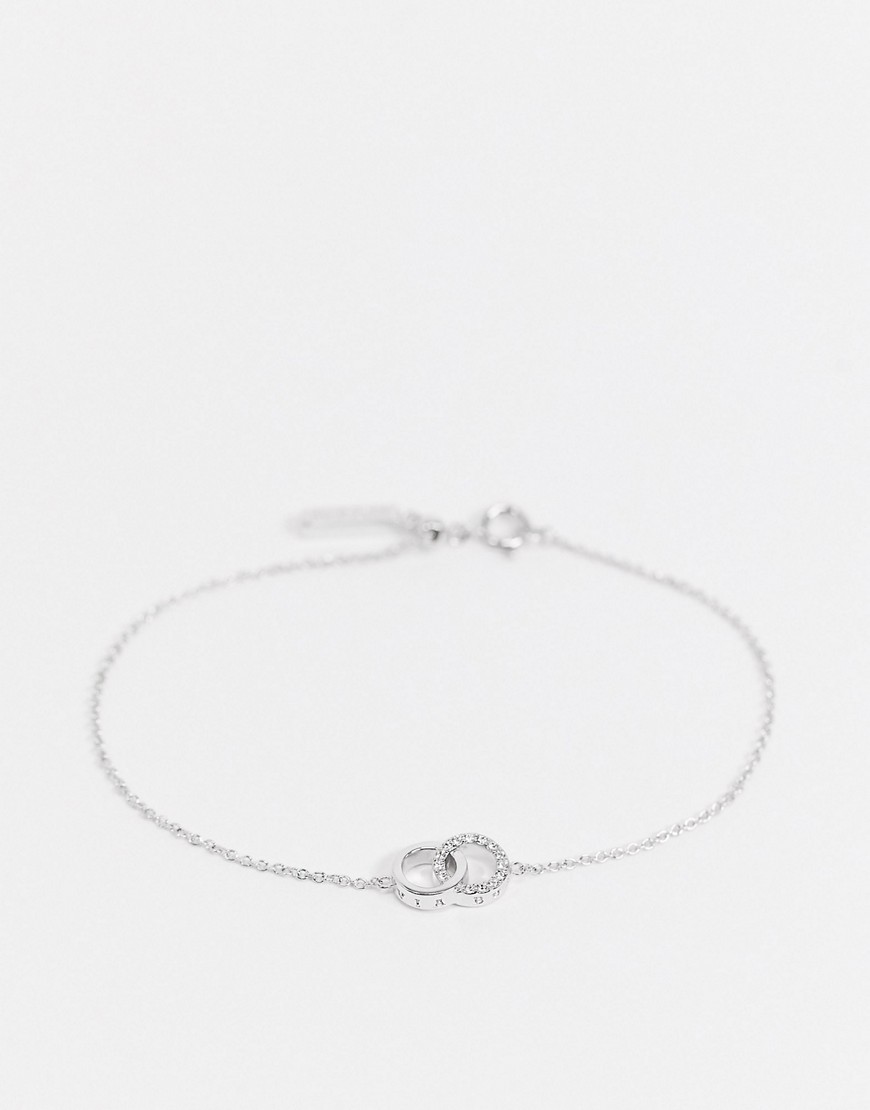 Olivia Burton – Silverfärgat utsmyckat kedjearmband med två länkade ringar