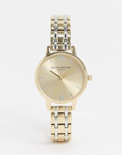 Olivia Burton sunray bracelet watch in gold and silver