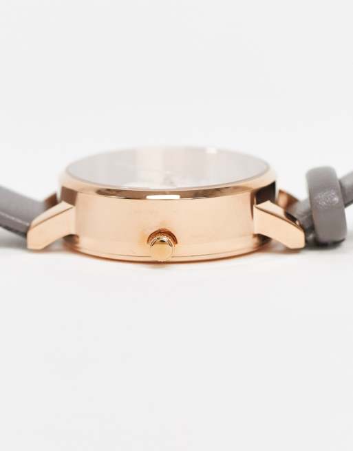 Olivia Burton – Uhr in Grau und Roségold mit Lederarmband und 3D-Biene, 4 von 4