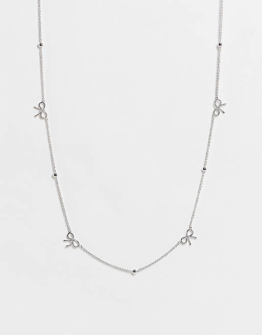 Olivia Burton bow detail necklace in silver