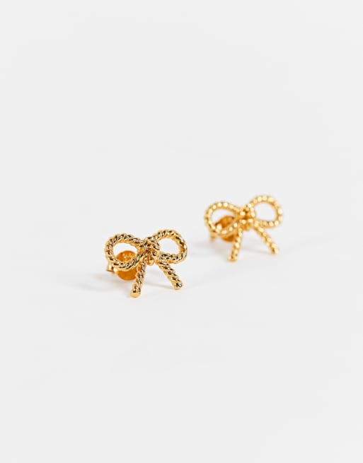 Olivia Burton Vintage Bow Earrings in Gold