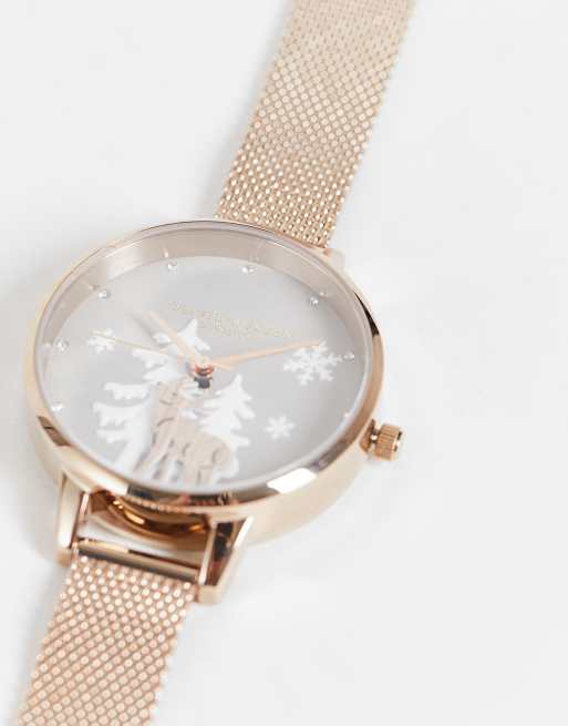 Olivia Burton - Winter Wonderland - Orologio color oro rosa, 3 di 4