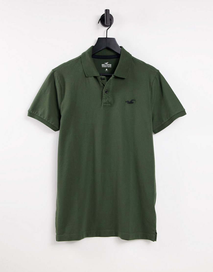 Оливково-зеленая футболка-поло узкого кроя с логотипом -Зеленый цвет Hollister 113438361