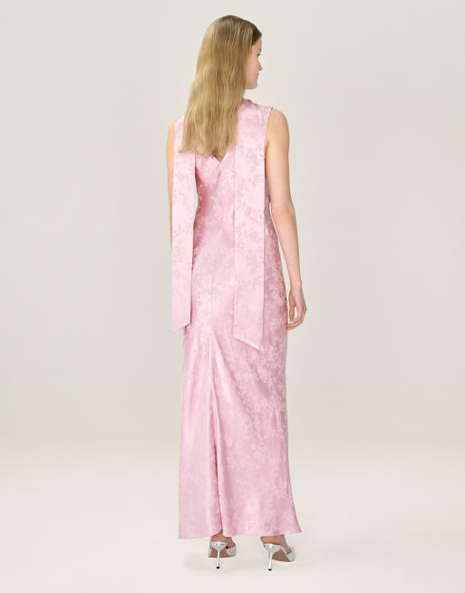 Omnes Accessories scarlett floral jacquard occassion neck scarf in dusty  pink in pink | ASOS