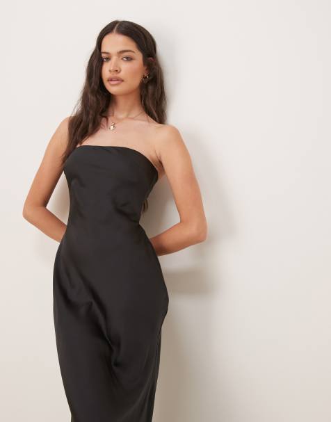 OMNES Amdra Satin Maxi Dress in black