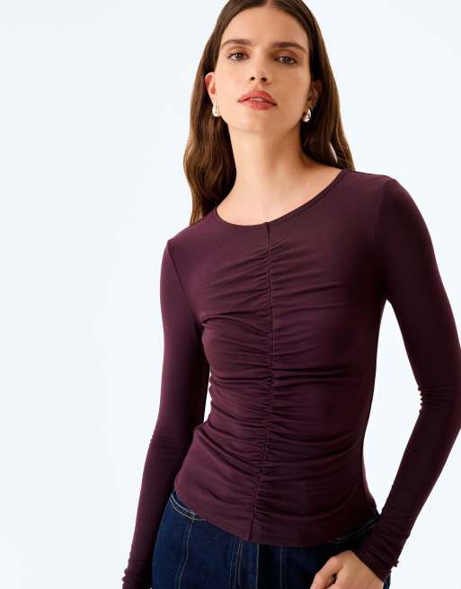 Omnes arbor top long sleeve modal jersey in aubergine, 4 of 6