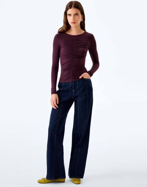 Omnes arbor top long sleeve modal jersey in aubergine, 5 of 6