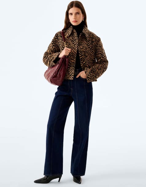 Omnes atticus jacket in brown zebra print - view 1