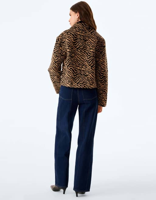 Omnes atticus jacket in brown zebra print, 2 of 7