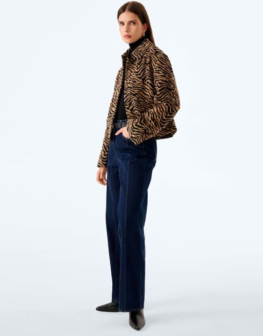 Omnes atticus jacket in brown zebra print, 6 of 7