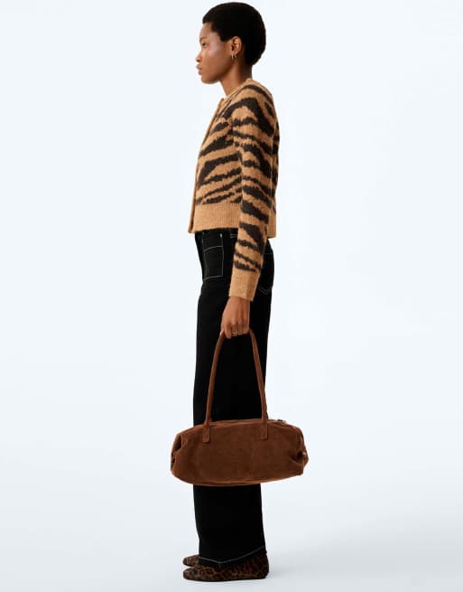 Omnes August cardigan in brown animal in brown zebra print, 5 of 6