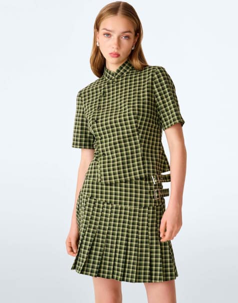 Omnes Beatrix mini kilt in green check